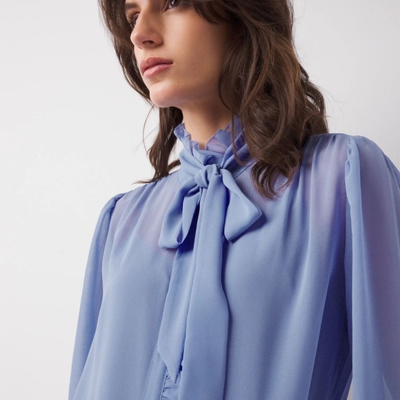 Periwinkle Ruffle Blouse - Picture 4 of 8